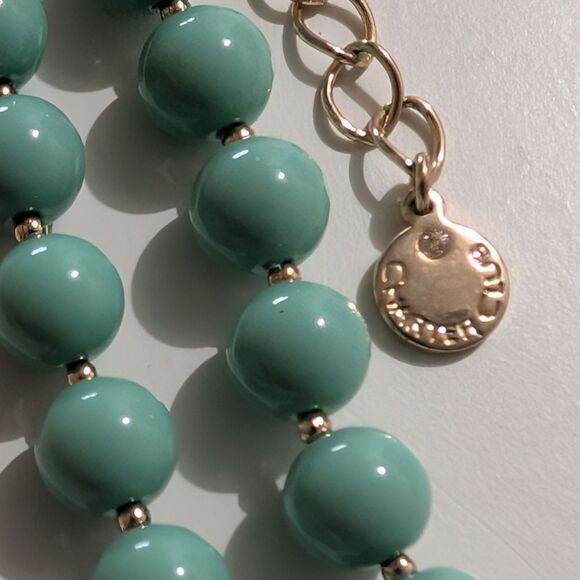 Charter Club Beaded Faux Pearl Necklace Chain Green Fashion - Picture 2 of 2